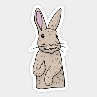 Grumpy Rabbit Holding Middle finger funny gift Sticker